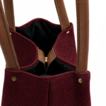 Tote Bag - Premium Woven Fabric Maroon & Brown - Image 4