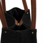Tote Bag - Premium Woven Fabric Black & Brown - Image 4