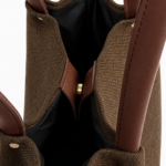 Tote Canvas  Bag - Premium Woven Fabric Brown - Image 4